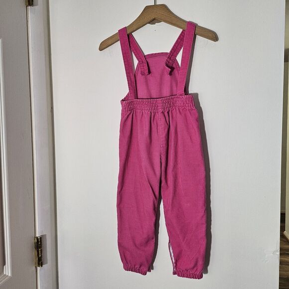 Vintage JCPenney Pink subtle corduroy overalls with adjusrable button straps 3T - Picture 3 of 8